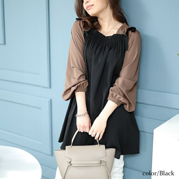 大きいサイズ レディース ドッキングキャミソールチュニック　maru-30180