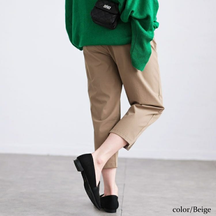 大きいサイズ レディース 軽量ストレッチクロップドテーパードパンツ　maru-30115 【メール便可】