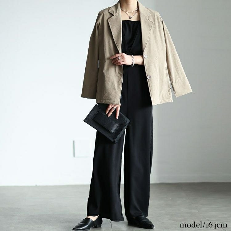 大きいサイズ レディース 深Vネックバックリボンオールインワン　tani-36531ll