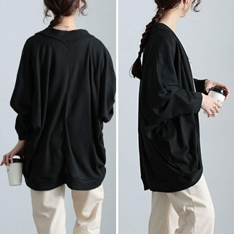 大きいサイズ レディース ワッフルドルマンカーディガン　cast-5554045