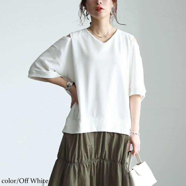 大きいサイズ レディース スリット袖ドッキングギャザーワンピース　sw-0731