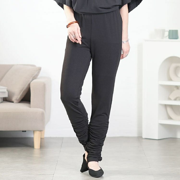 大きいサイズ レディース 裾くしゅくしゅレギンス　maru-30137 【メール便可】