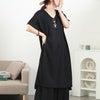 大きいサイズ レディース UVカット＆接触冷感ストレッチ鹿の子サイドスリットワンピース　map-40 【メール便可】 ブラック