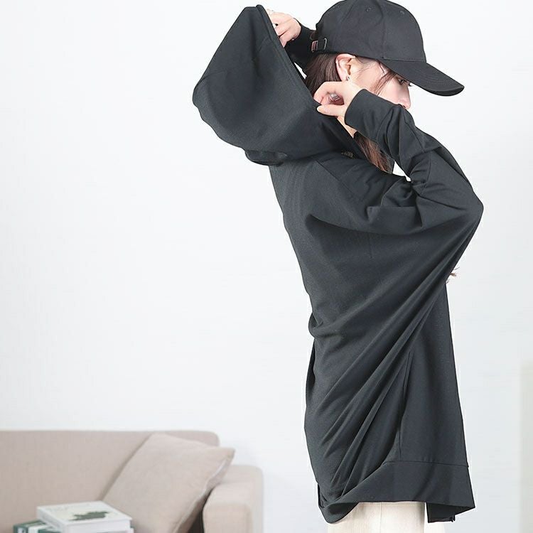 大きいサイズ レディース UV対策＆吸水速乾ドルマンZIPパーカー　map-33