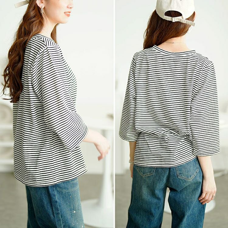 大きいサイズ レディース メロウペプラムロゴビスチェ＆ボーダーTシャツ2点セット　cpdai-659639 【メール便可】