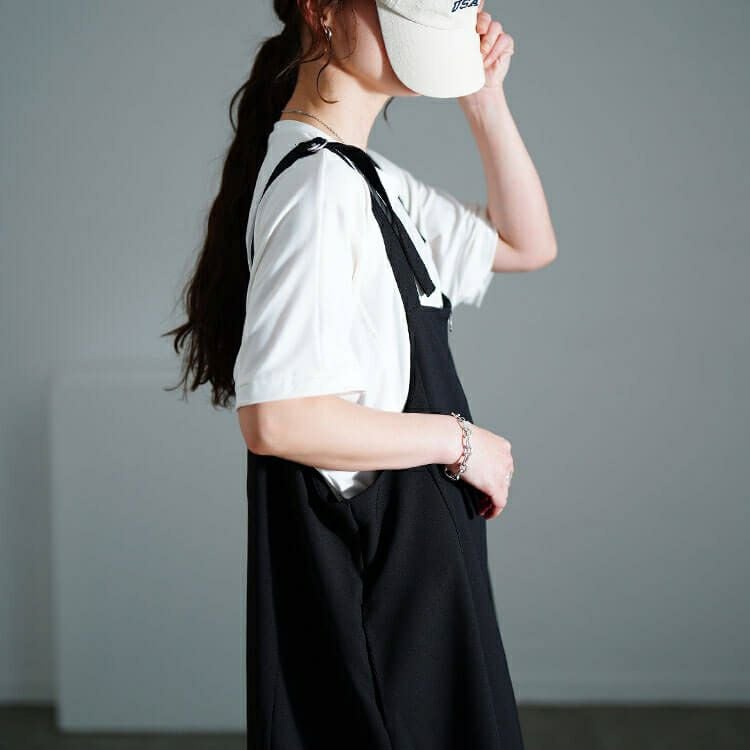 大きいサイズ レディース フロントZIPバルーンジャンパースカート　nw-25012