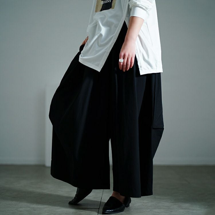 大きいサイズ レディース サイドタックワイドバレルパンツ　nw-25018