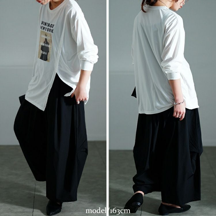 大きいサイズ レディース サイドタックワイドバレルパンツ　nw-25018