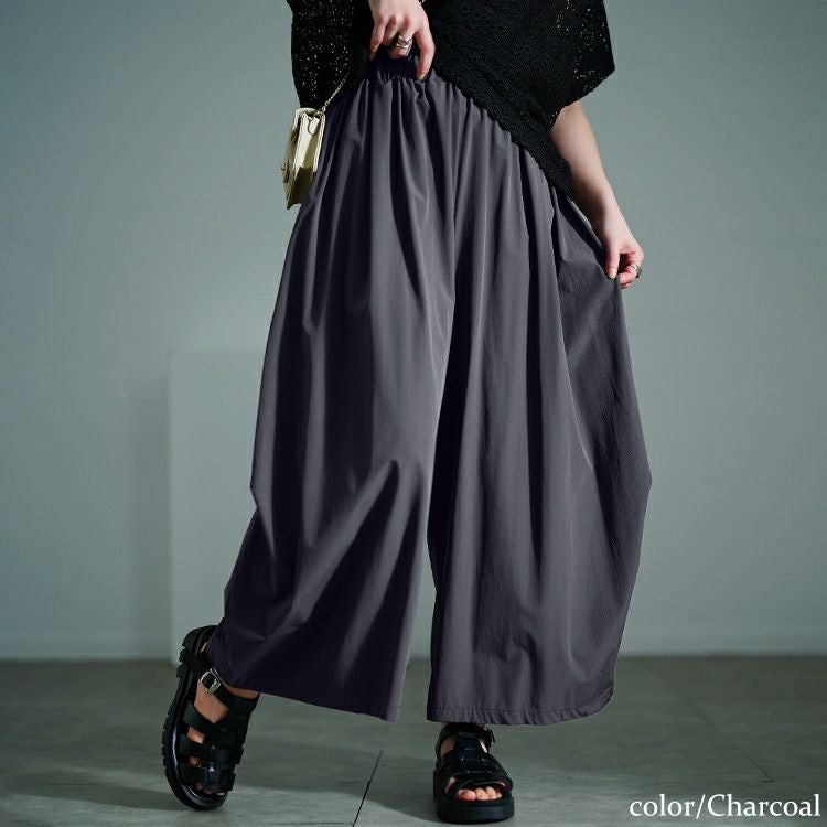大きいサイズ レディース サイドタックワイドバレルパンツ　nw-25018
