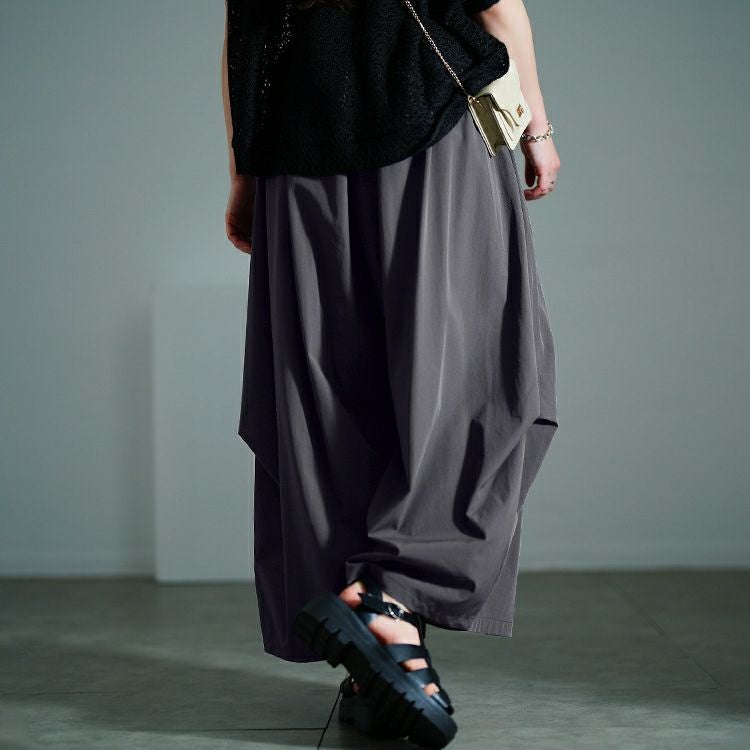 大きいサイズ レディース サイドタックワイドバレルパンツ　nw-25018