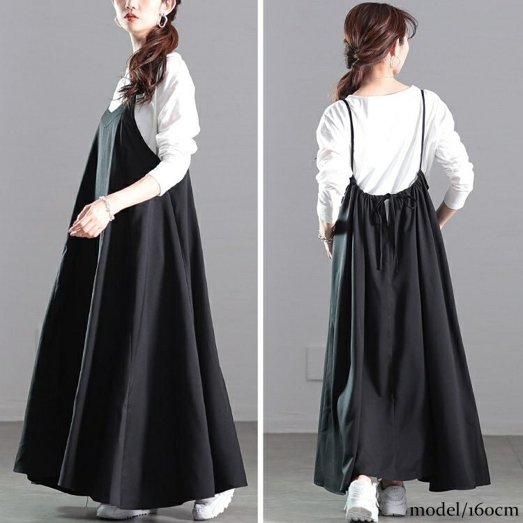 大きいサイズ レディース サイドリボンZIPジャケット＆キャミワンピース2点セット　nw-25015