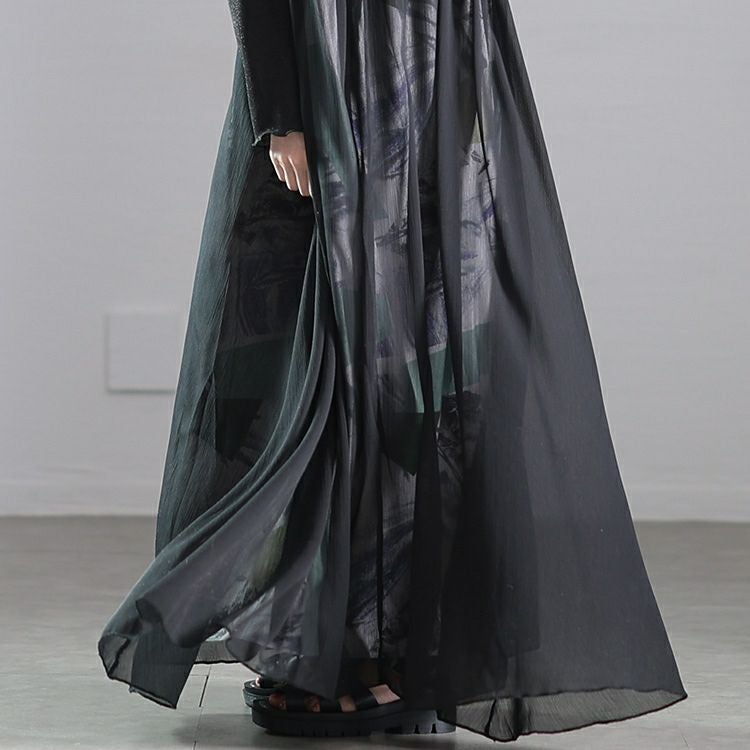 大きいサイズ レディース アート柄レイヤードサロペットワンピース　nw-25013