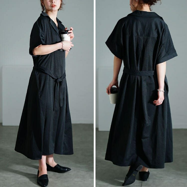 大きいサイズ レディース スキッパーシャツワンピース　nw-25007