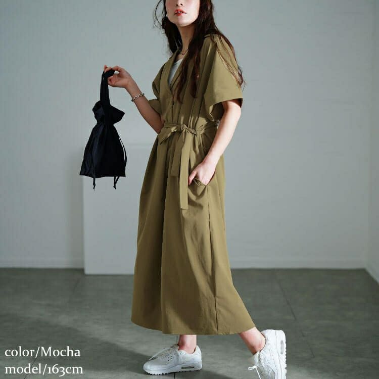 大きいサイズ レディース スキッパーシャツワンピース　nw-25007