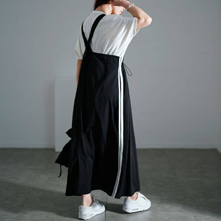 大きいサイズ レディース サイドラインドロストジャンパースカート　nw-25004【メール便可】