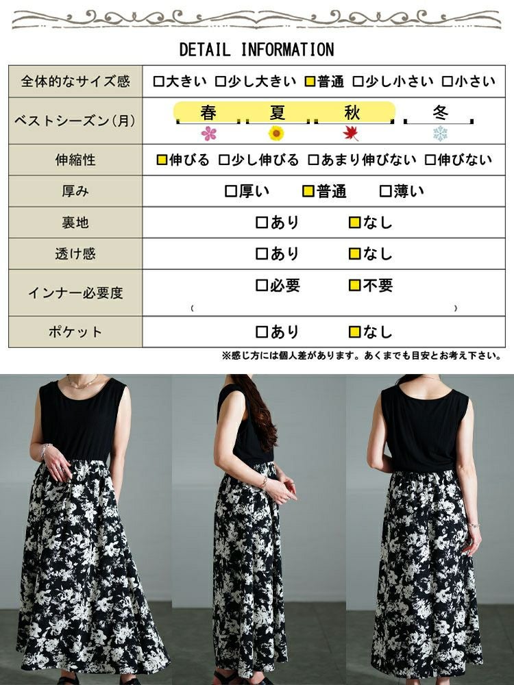 大きいサイズ レディース かぎ編みニットトップス＆花柄ドッキング