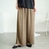 大きいサイズ レディース 微光沢ワッシャーワイドパンツ　maru-30143【メール便可】 グレージュ