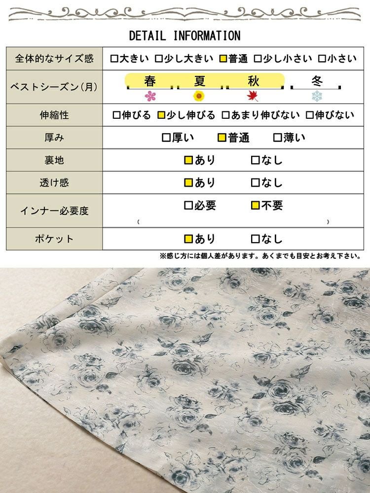 大きいサイズ レディース 花柄シフォンジャガード深Vネックワンピース　maru-30141