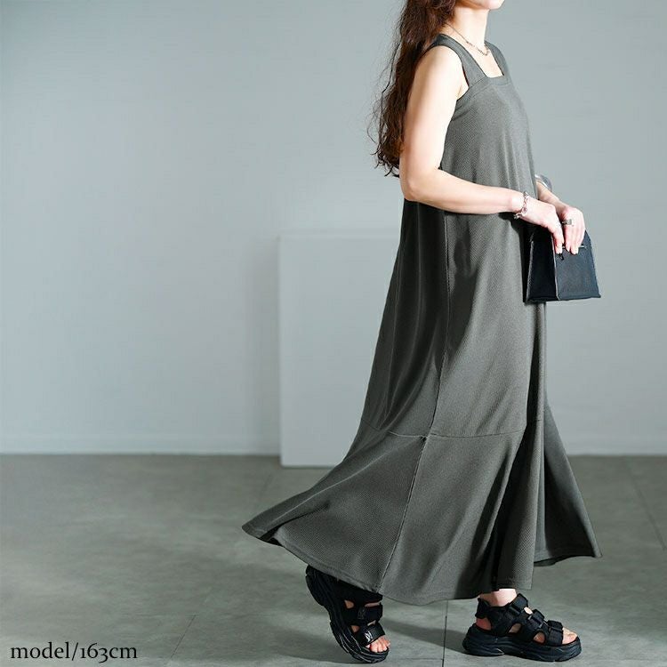 大きいサイズ レディース ワッフルマーメイドジャンパースカート　maru-30139