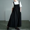 大きいサイズ レディース 軽量ストレッチマキシジャンパースカート　maru-30136 ブラック