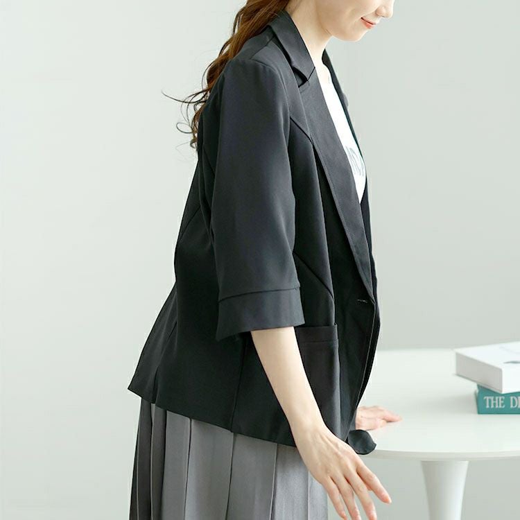 大きいサイズ レディース 七分袖テーラードジャケット　goldy-1665