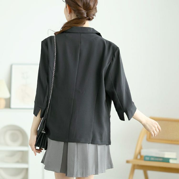 大きいサイズ レディース 七分袖テーラードジャケット　goldy-1665