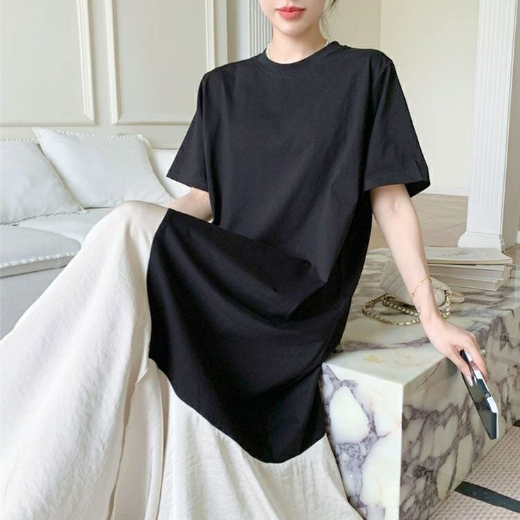 大きいサイズ レディース 異素材アシンメトリーフレアワンピース　goldy-1664