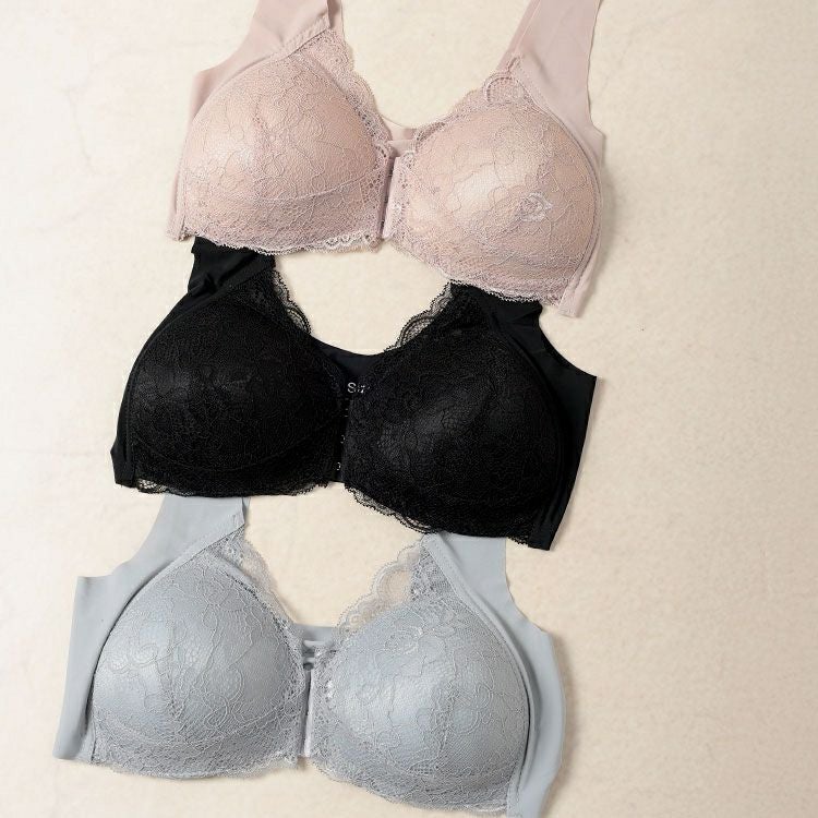 大きいサイズ レディース フロントホックシームレスブラ　goldy-1660