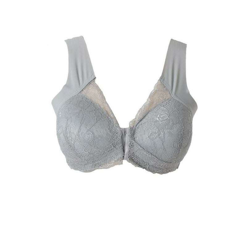 大きいサイズ レディース フロントホックシームレスブラ　goldy-1660 グレー