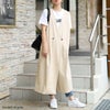 大きいサイズ レディース 深Vネックダブルボタンロングベスト　wk-0526 ライトベージュ