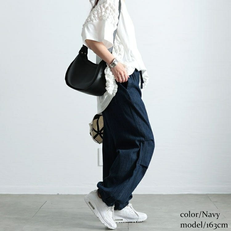 大きいサイズ レディース パラシュートコットンライトオンスデニム　wd-0415