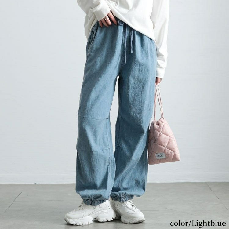 大きいサイズ レディース パラシュートコットンライトオンスデニム　wd-0415