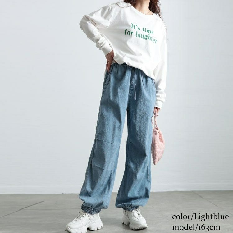 大きいサイズ レディース パラシュートコットンライトオンスデニム　wd-0415