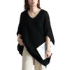 大きいサイズ レディース 透かし編みコットンドルマンチュニック　maru-20016 ブラック
