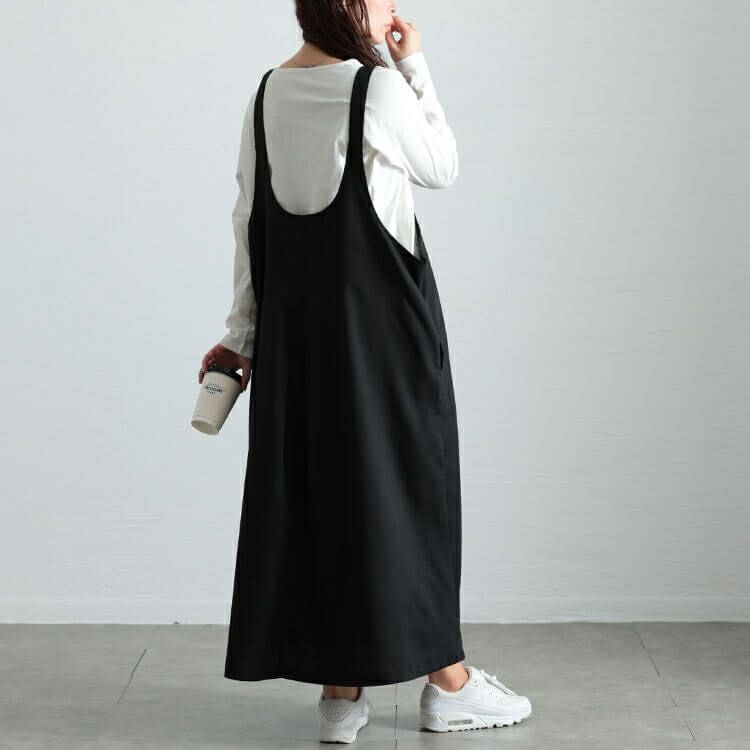 大きいサイズ レディース センタータック肩ベルトジャンパースカート　sw-0742