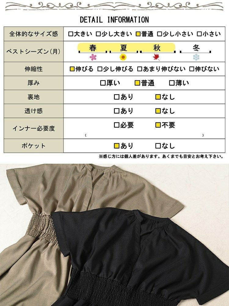 大きいサイズ レディース キーネックシャーリングワンピース　sw-0710