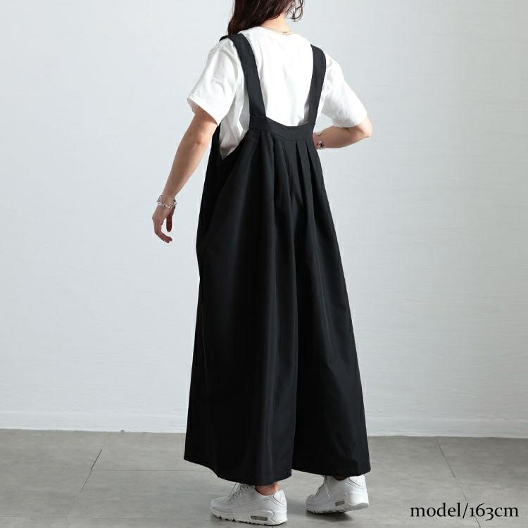 大きいサイズ レディース タックワイドサロペットパンツ　sw-0743