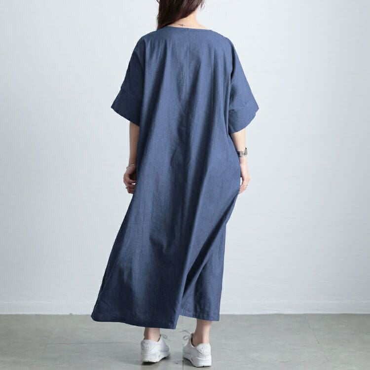 大きいサイズ レディース コットンシャンブレータックワンピース　maru-30144【メール便可】