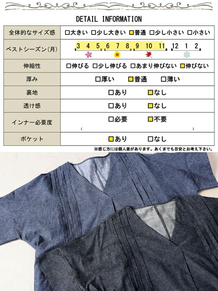 大きいサイズ レディース コットンシャンブレータックワンピース maru
