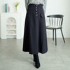 大きいサイズ レディース パールボタンとろみツイルフレアスカート　tana-651009 ネイビー