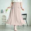 大きいサイズ レディース パールボタンとろみツイルフレアスカート　tana-651009 オフベージュ