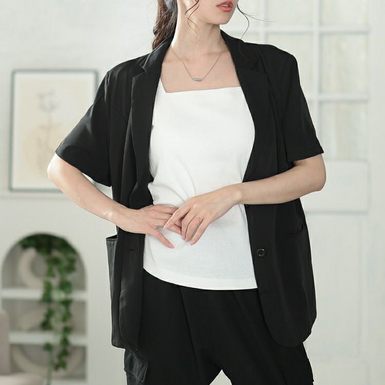 大きいサイズ レディース カップ付きコットンタンクトップ　wk-0539