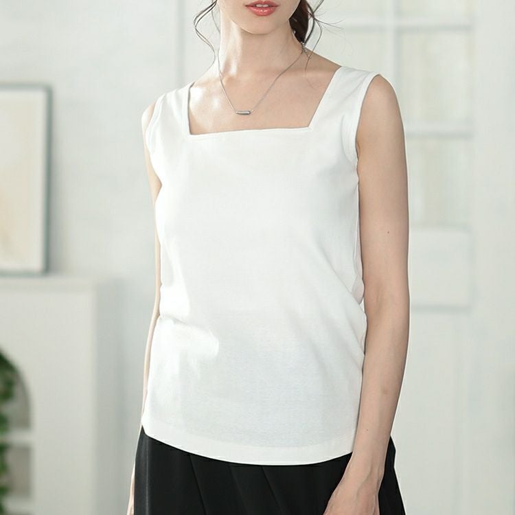 大きいサイズ レディース カップ付きコットンタンクトップ　wk-0539