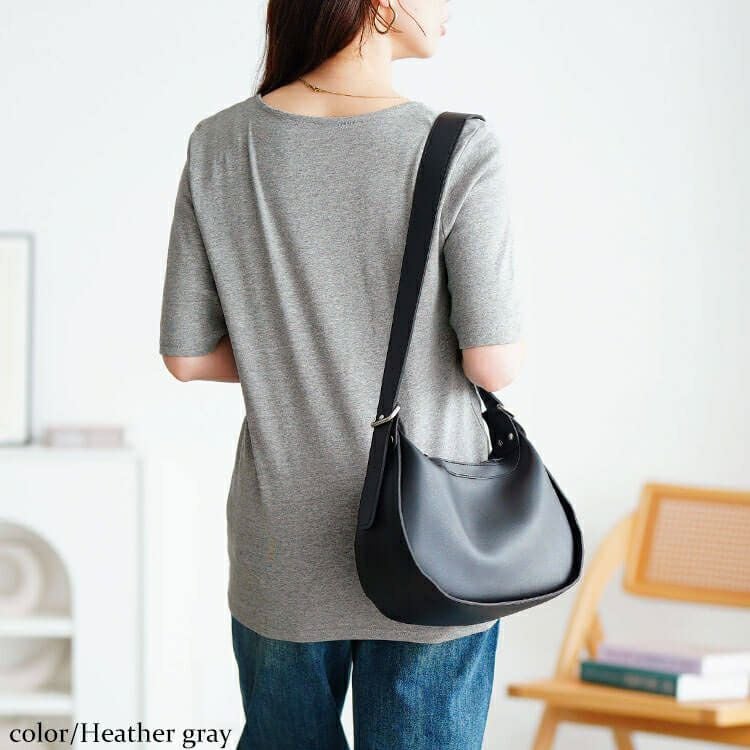 大きいサイズ レディース キーネックコットンカットソー　wk-0511【メール便可】