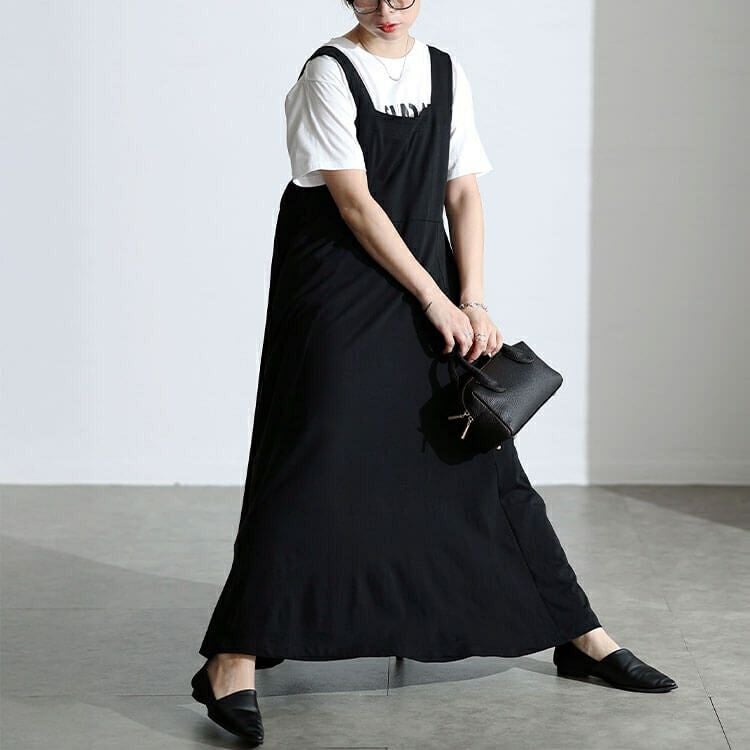 大きいサイズ レディース インナー隠しコットンジャンパースカート　wk-0506【メール便可】