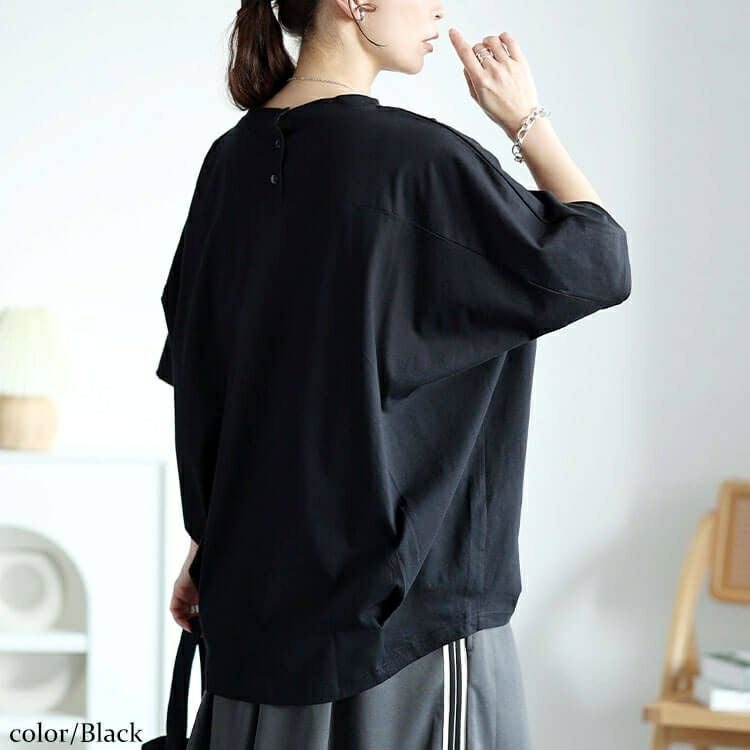 大きいサイズ レディース 裾タックコットンドルマンプルオーバー　wk-0474【メール便可】