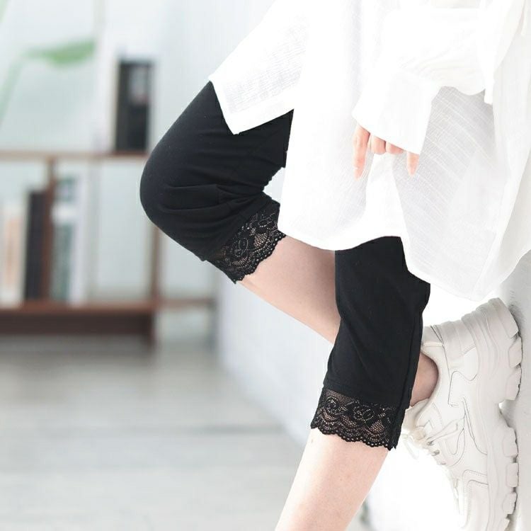 大きいサイズ レディース 裾レース7分丈レギンス　cast-5554006【メール便可】