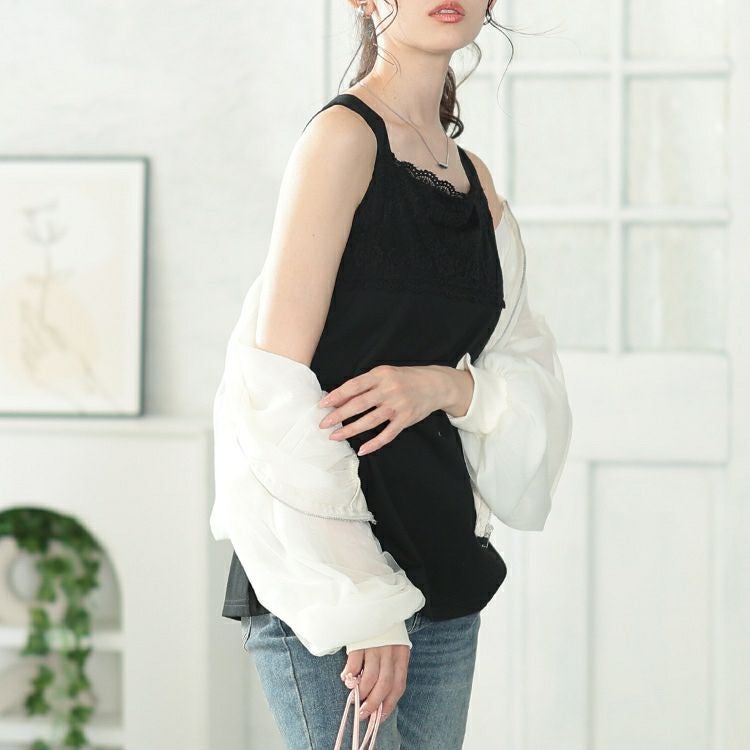 大きいサイズ レディース スカラップレースタンクトップ　cast-5554005【メール便可】