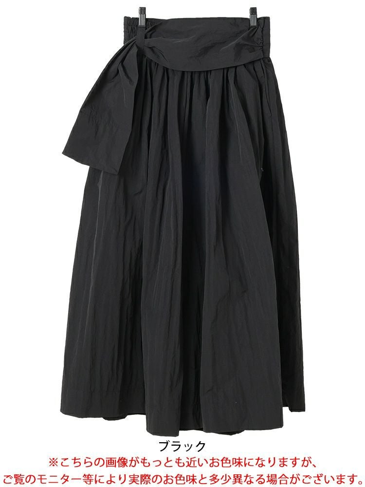 大きいサイズ レディース サッシュベルトボリュームナイロンパンツ　sw-0708