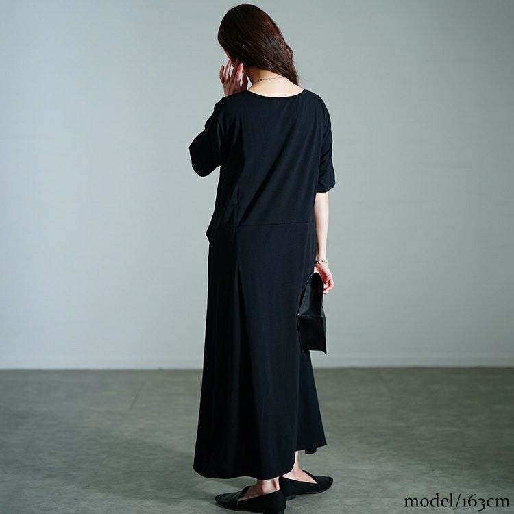 大きいサイズ レディース 接触冷感ストレッチドレープワンピース　sw-0726